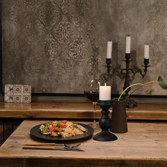 Metal Columnar Candlestick Retro Autumn Candlestick