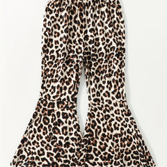 Girls Leopard Print Flare Pants for Outfit