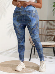 Denim Print High Waisted Skinny Leggings