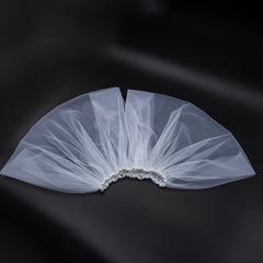 Sheer Tulle Bridal Capelet with Ruffles for Brides