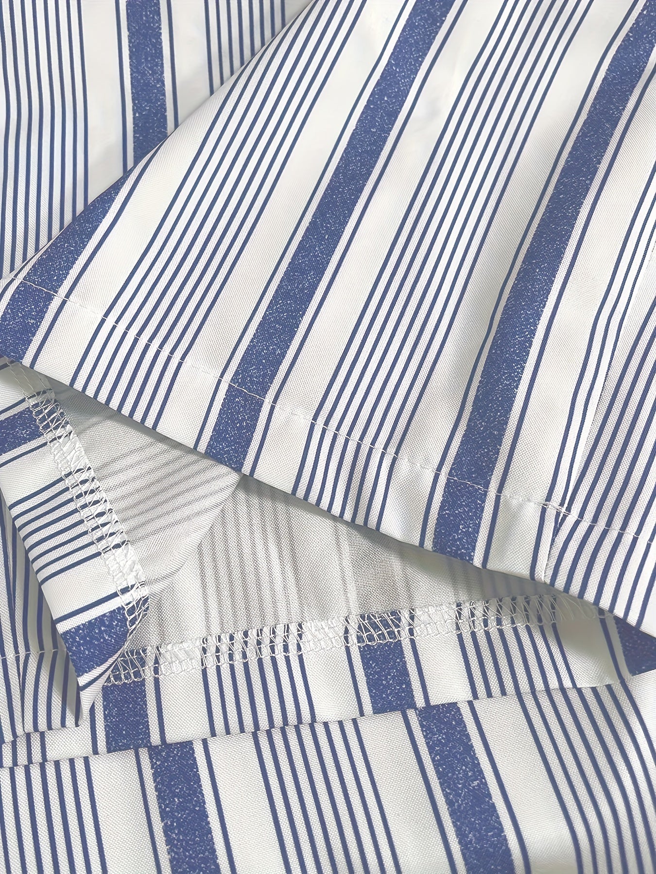 Women's Plus Stripe Print Wide Leg Pants With Pockets