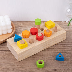 Wooden Screw Pairing Toy Shape Recognition Game Interactive Playset