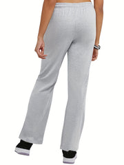Sporty Drawstring Waist Cotton Sweatpants