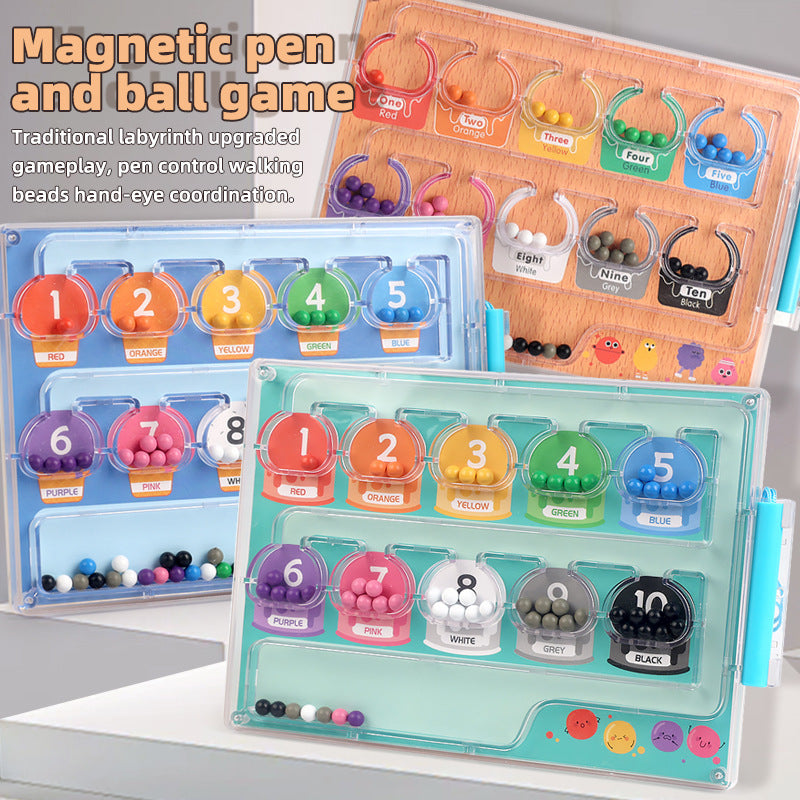 Educational Maze Toy for Kids Bead Sorting Game Numbered Slots