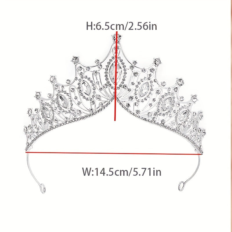 Crystal Headband Bridal Silvery Hair Band Princess Crown Head Jewelry Hair Acces