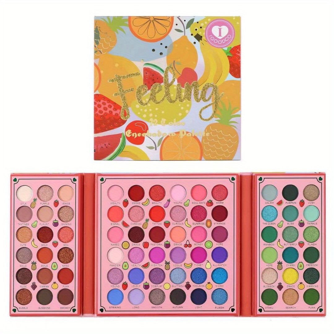 72 Colors Fruit Pattern Eyeshadow Palette Matte Pearly Sequin Makeup Palette