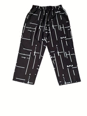 Women's Plus Stripe Print Tee & Pants Two Piece Set