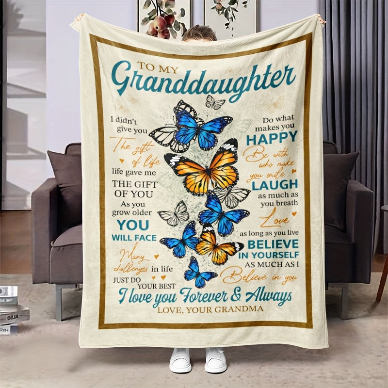 Soft Flannel Blanket for Granddaughter - Holiday & Birthday Gift