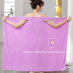 Microfiber Women's Bath Towel Wrap with Button Pocket