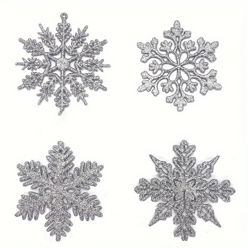 Snowflakes Christmas Decorations Glitter Powder Hanging Snowflake Decorations