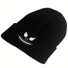 Halloween Beanie Knitted Hat Skull Pumpkin Ghost Embroidery Warm Skull Cap