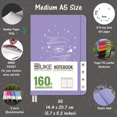 A5 Dotted Journal Bamboo Paper 160 Pages Dot Grid Notebook