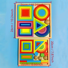Wooden Rainbow Puzzle Toy for Home Office Decor