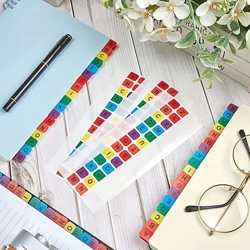 10 Sheets 260pcs Waterproof Alphabetical Transparent Page Labels