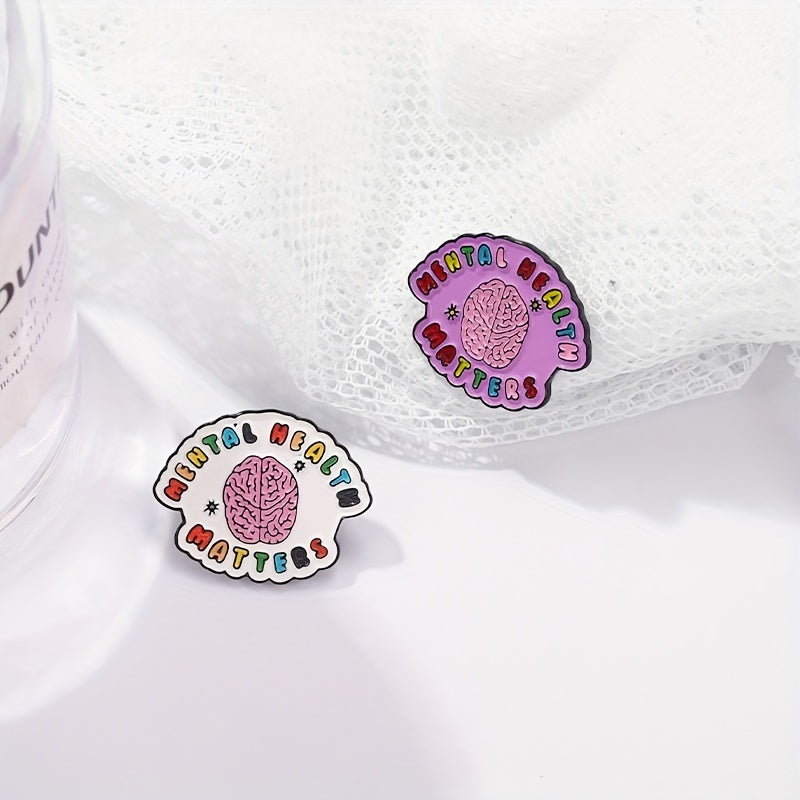 3pcs Mental Health Enamel Pins Brain Brooches Lapel Badges Jewelry