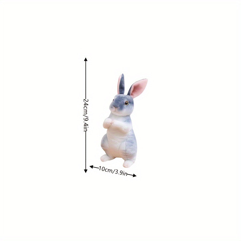 2 Pack Upright Rabbit Plushies 9 4in Assorted Colors Polyester