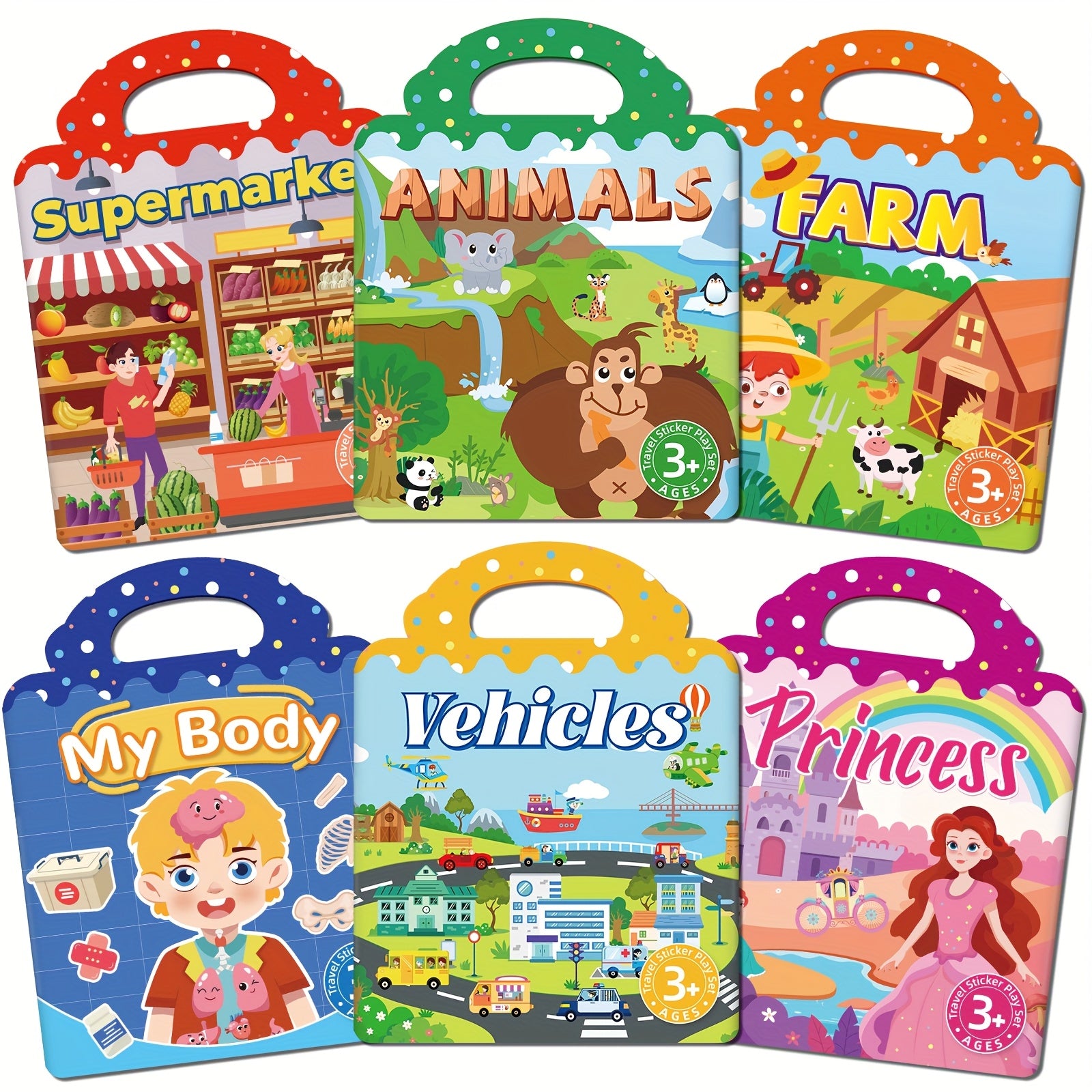 Colorful Dinosaur & Animal Sticker Book - Waterproof