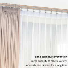 12 Pack Metal Curtain Rings Clips - Durable Drapery Rings for Easy Hanging