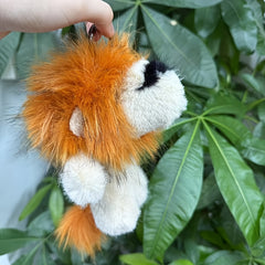 Plush Lion Keychain Fluffy Face & Mane Durable Stuffed Animal Charm