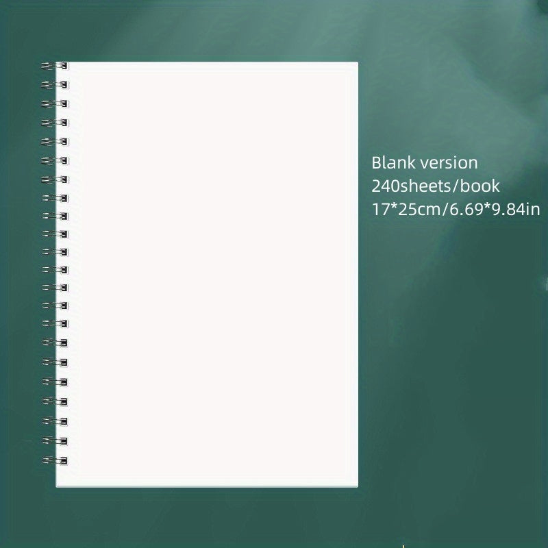 Spiral Blank Sketchbook Memo Notepad Diary Notebook 240 Pages