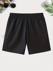 Axolotl Moon Rocket Pattern Comfy Men's Casual Elastic Waist Shorts