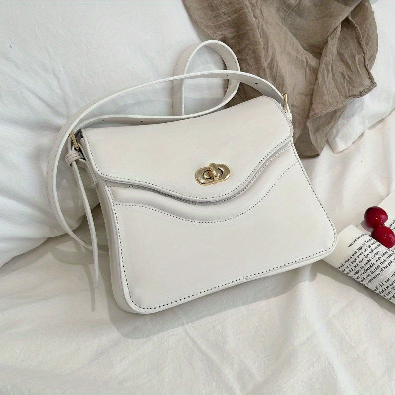 Casual Shoulder Bag PU Leather Crossbody Bag Waterproof Adjustable Strap