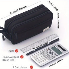 Large capacity double layer pencil case