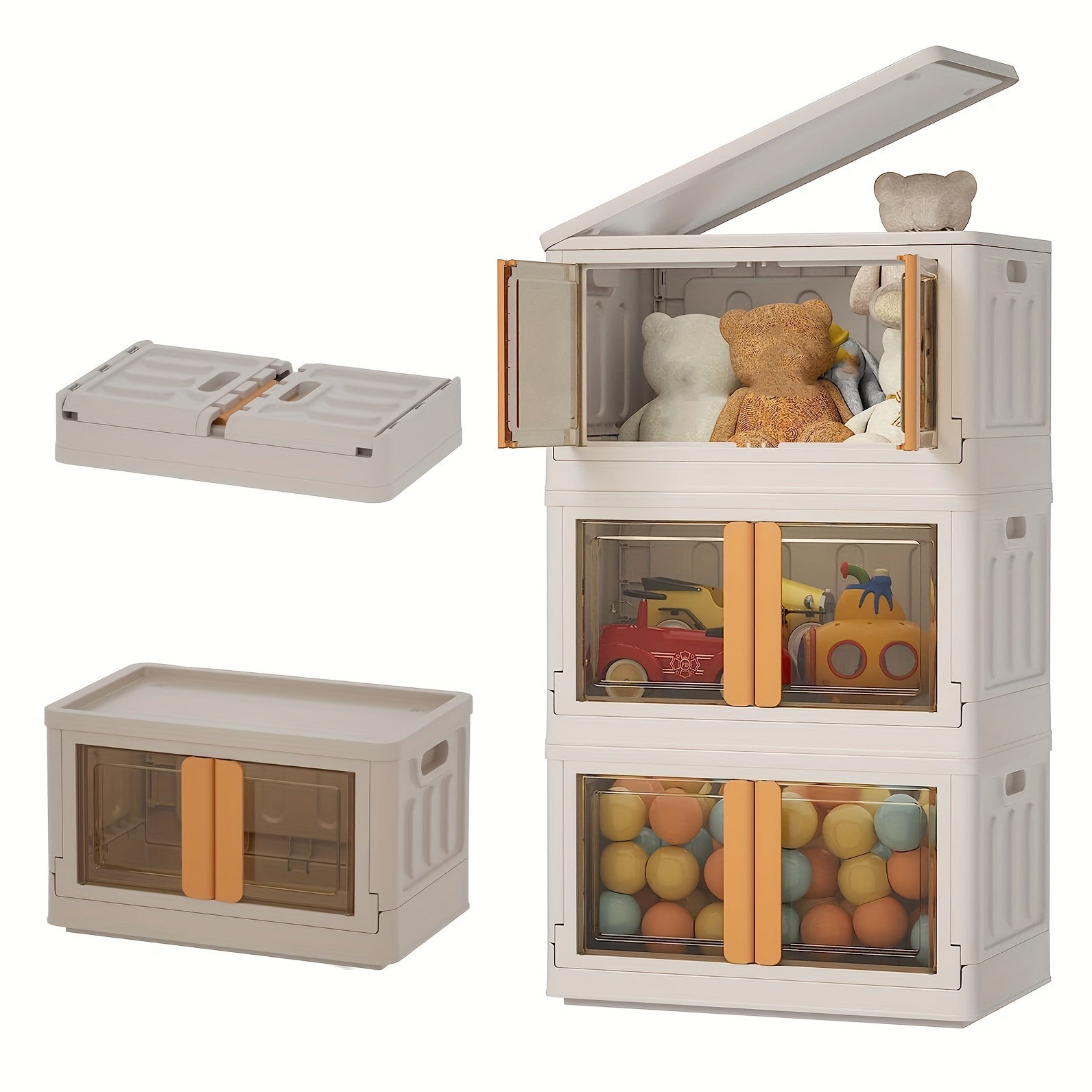Plastic Storage Bins with Wheels Stackable Storage Bins DVD Front Opening