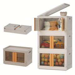 Plastic Storage Bins with Wheels Stackable Storage Bins DVD Front Opening