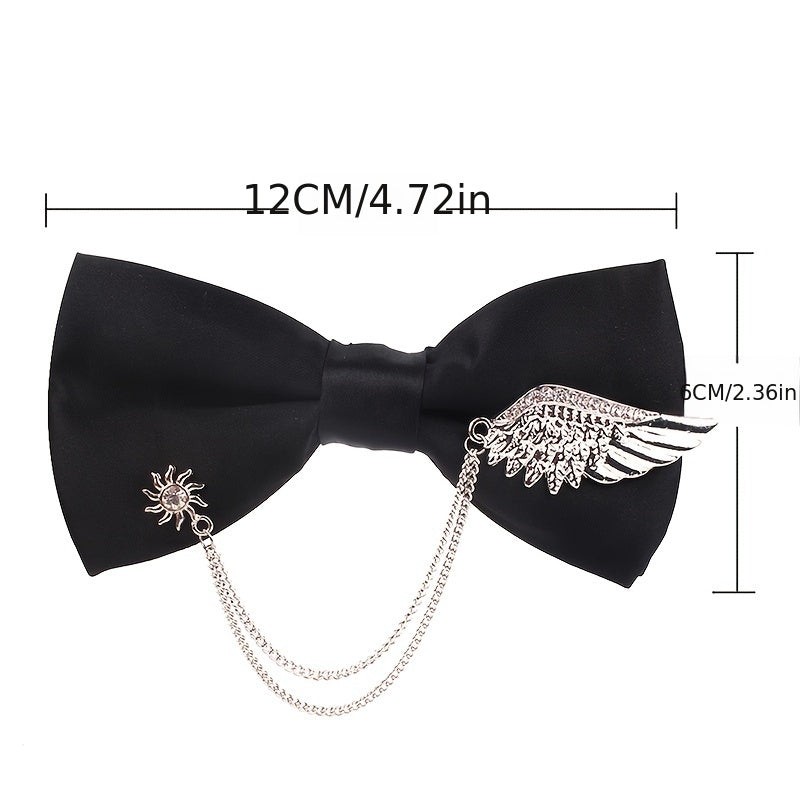 Metal Decor Bow Tie Uniform Bowtie Party Accessories For Women