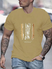 Beast Skin Print Men's Graphic Crew Neck T shirt Casual Comfy Tees