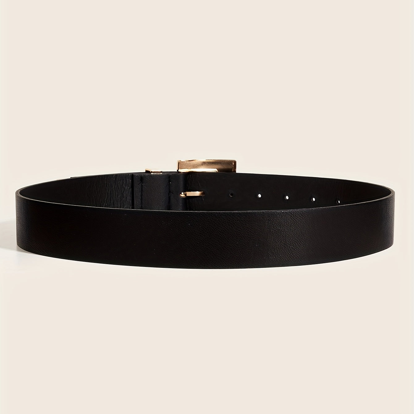 Golden Square Pin Buckle Belt Wide PU Leather Belt Punk Jeans Pants Belts