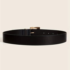Golden Square Pin Buckle Belt Wide PU Leather Belt Punk Jeans Pants Belts