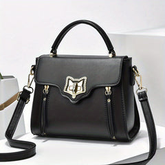 Square Handbag Turn Lock Flap Crossbody Bag