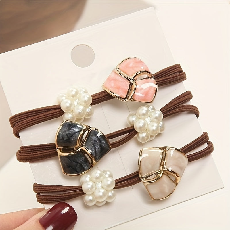 Faux Pearl Hair Rope Ponytail Holder Hair Accessories