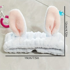 3D Rabbit Ear Headband Soft Headbands for Skincare Spa Shower