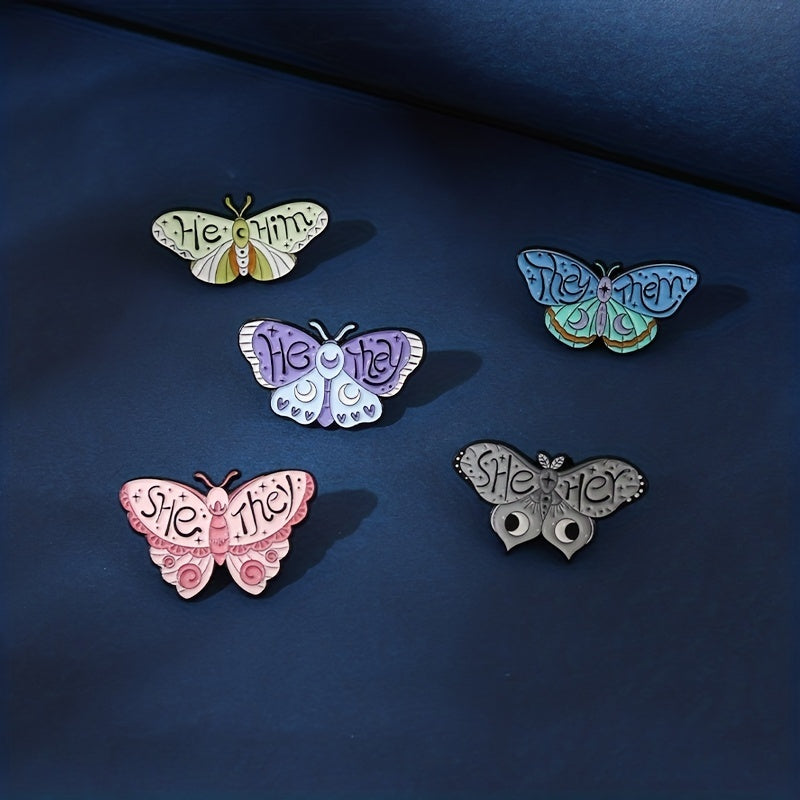 5pcs Butterfly Moth Animal Insect Brooch Pin Lapel Pins For Men