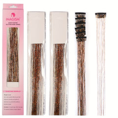 6pcs Y2K Tinsel Clip In Hair Extension 50 Sparkle Glitter Synthetic Extensions