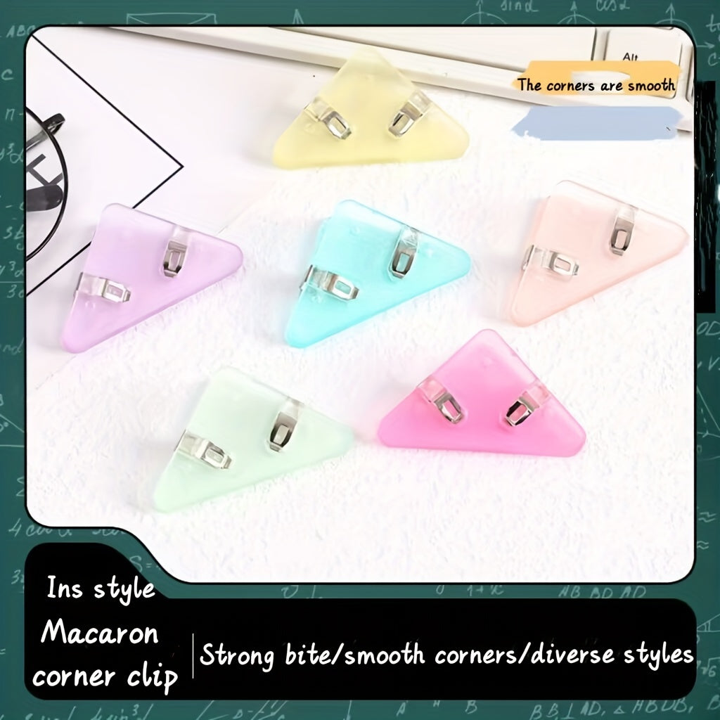 Acrylic Triangle Clip Set - Anti Roll Corner Clip for Office Documents