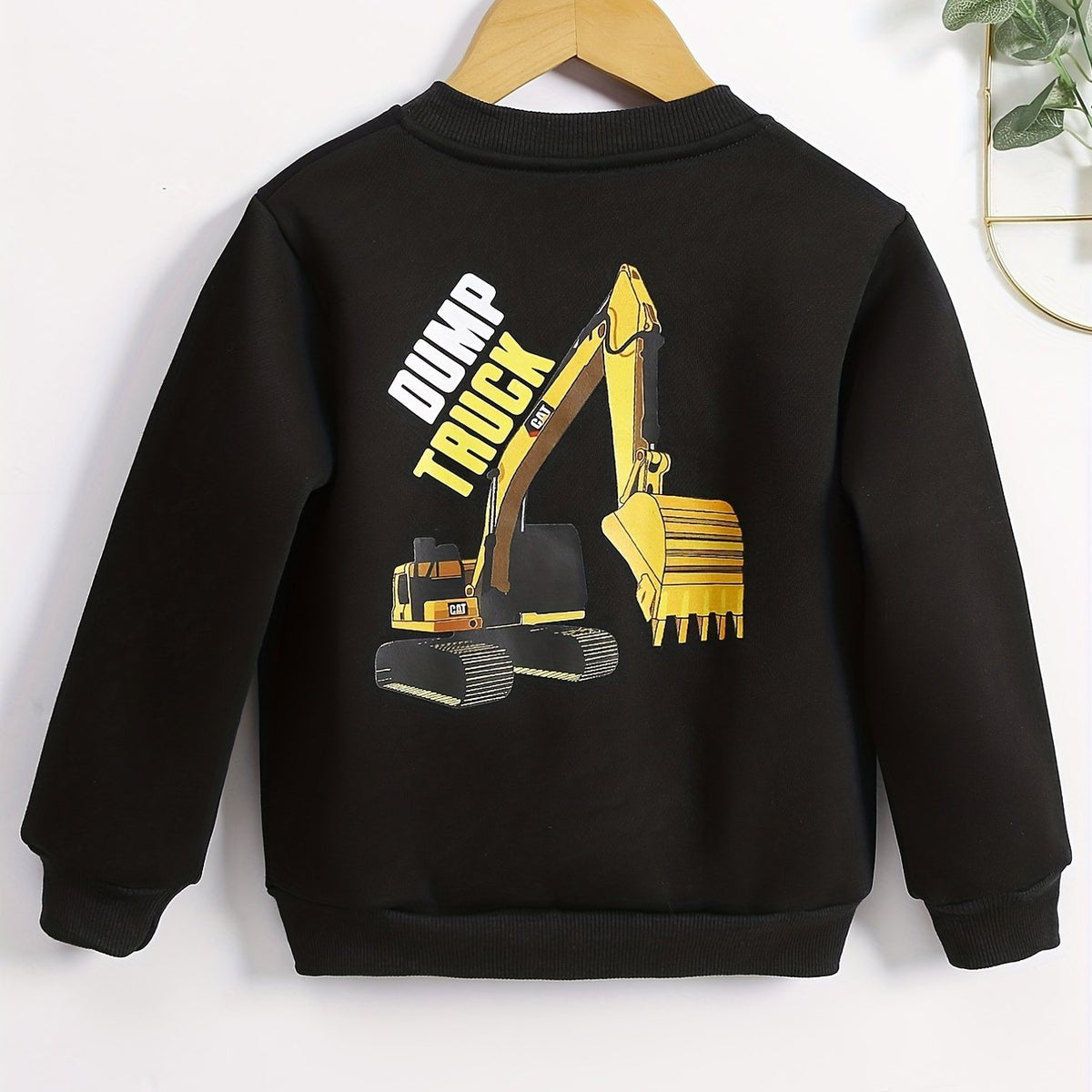 Boys Digger Graphic Print Button Down Jacket with Pockets