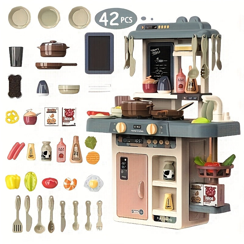 Sound & Light Kitchen Playset for Kids with Cooking Accessories