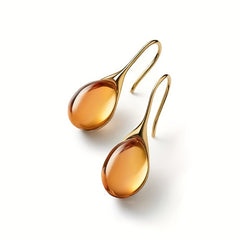Men's Drop Shape Inlaid Opal Earrings - Four Colors Gemstone Earrings