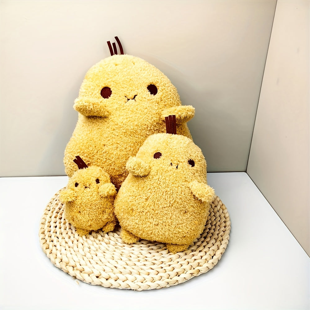Fluffy Potato Plush Toy Smiling Face Soft Stuffed Animal