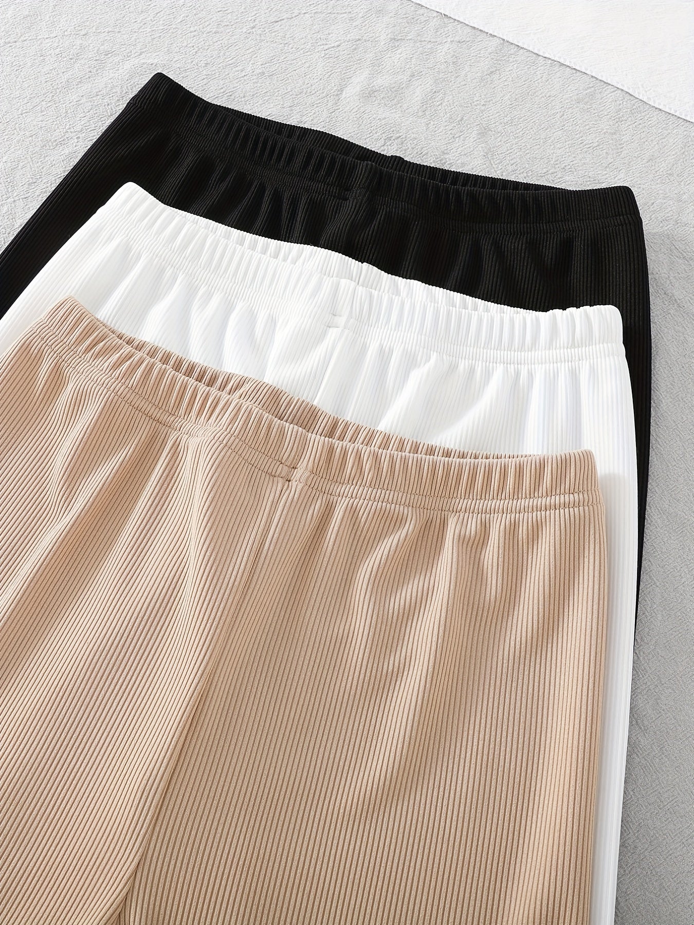 3pcs Girl's Solid Color Yoga Legging Biker Shorts