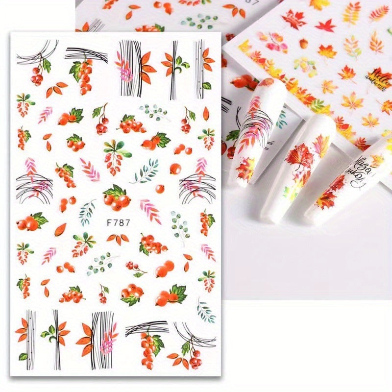 Flower Leaf Nail Art Stickers Self-adhesive Decorations