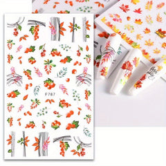 Flower Leaf Nail Art Stickers Self-adhesive Decorations