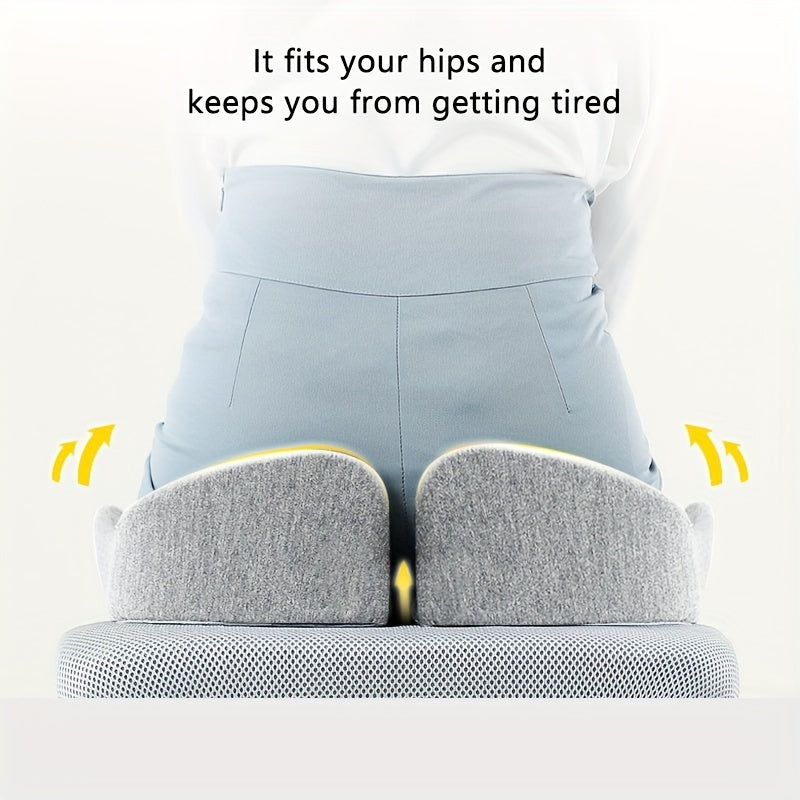 1pc Car Cushion Height Increasing Driving Lumbar Cushion Grey