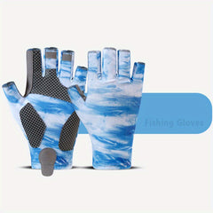 Camouflage Fishing Gloves Ice Viscose Elastic Fingerless Gloves Unisex