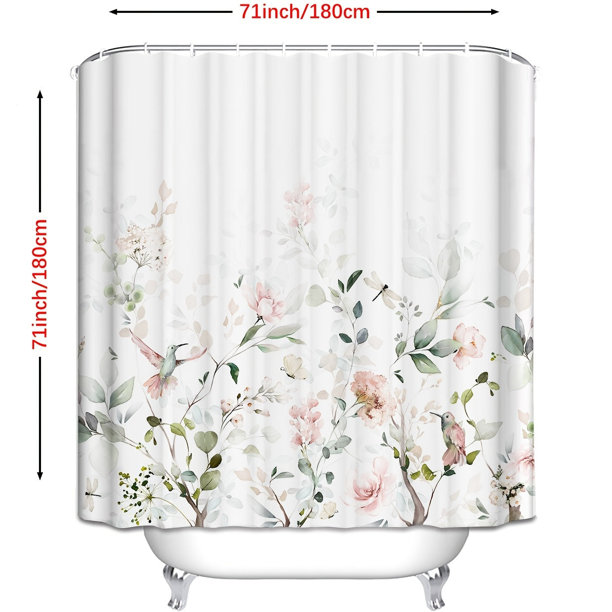 Wildflower Leaf Herbs Shower Curtain 71x71in