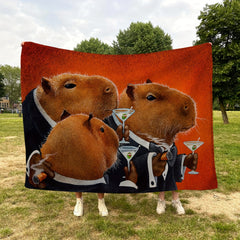 Funny Animal Pattern Flannel Blanket for Bedroom and Travel
